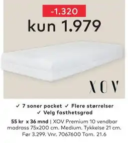 Skeidar XOV Premium 10 vendbar madrass tilbud