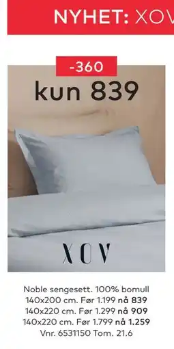 Skeidar Noble sengesett tilbud