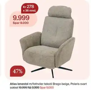Møbelringen Atlas lenestol tilbud