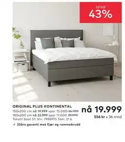 Skeidar ORIGINAL PLUS KONTINENTAL tilbud