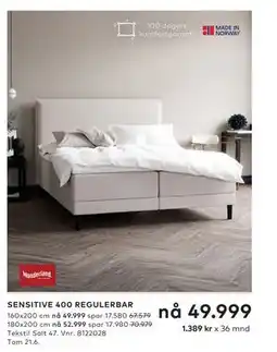 Skeidar SENSITIVE 400 REGULERBAR tilbud