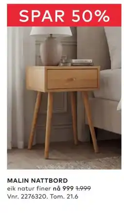 Skeidar MALIN NATTBORD tilbud