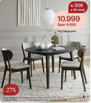 Møbelringen Filippa spisebord tilbud