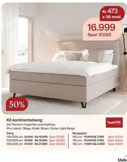 Møbelringen K6 kontinentalseng tilbud
