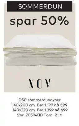Skeidar D50 sommerdundyner tilbud