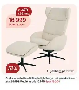 Møbelringen Stella lenestol, Medlemspris tilbud