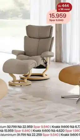 Møbelringen Stressless Magic Classic small hvilestol tilbud