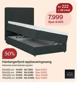 Møbelringen Hardangerfjord oppbevaringsseng tilbud