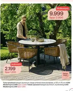 Møbelringen Tulsa spisebord, Medlemspris tilbud