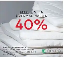 Skeidar SLEEP I OVERMADRASS tilbud