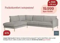 Møbelringen Jasper hjørnesofa tilbud