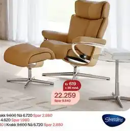Møbelringen Stressless Magic Magic Cross medium hvilestol tilbud