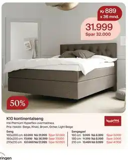 Møbelringen K10 kontinentalseng tilbud