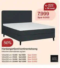 Møbelringen Hardangerfjord kontinentalseng tilbud