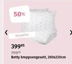 Nille Betty kreppsengesett, 200x220cm tilbud