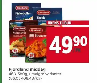 Meny Fjordland middag tilbud