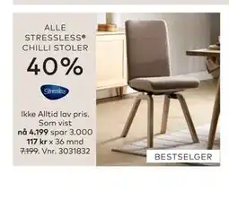 Skeidar ALLE STRESSLESS CHILLI STOLER tilbud