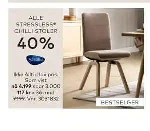 Skeidar ALLE STRESSLESS CHILLI STOLER tilbud