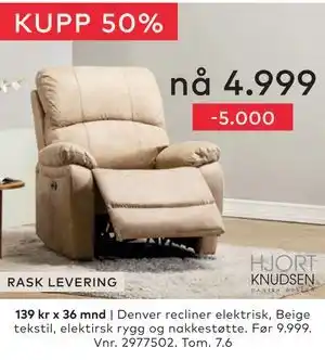 Denver recliner elektrisk