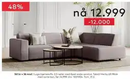 Skeidar Lugo hjørnesofa tilbud