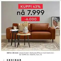 Skeidar Jessie 3-seter tilbud