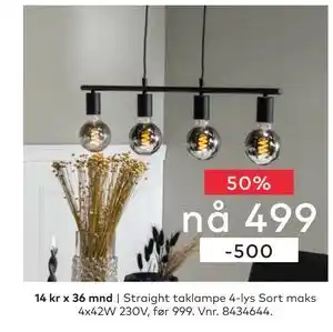 Skeidar Straight taklampe tilbud