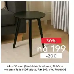 Skeidar Madeleine bord tilbud