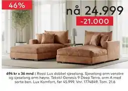 Skeidar Rossi Lux dobbel sjeselong tilbud