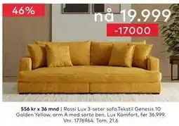 Skeidar Rossi Lux 3-seter sofa tilbud