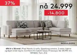 Skeidar Pixel Nordic U-sofa tilbud