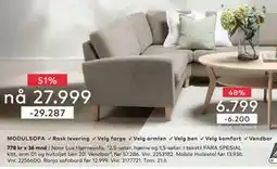 Skeidar Noor Lux Hjørnesofa tilbud