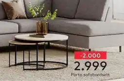 Skeidar Porto sofabordsett tilbud