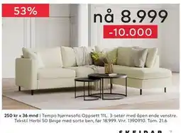 Skeidar Tempo hjørnesofa Oppsett 11L tilbud