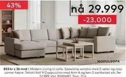 Skeidar Modern Living U-sofa tilbud