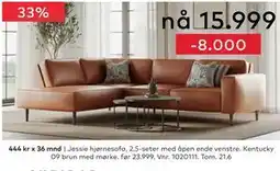 Skeidar Jessie hjørnesofa tilbud