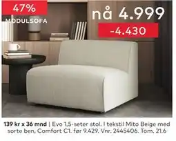 Skeidar Evo 1,5-seter stol tilbud