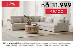 Skeidar Roma 32 hjørnesofa tilbud