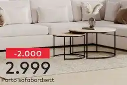 Skeidar Porto sofabordsett tilbud