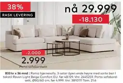 Skeidar Roma hjørnesofa tilbud