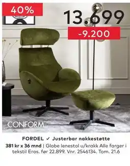 Skeidar Globe lenestol u/krakk tilbud