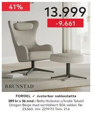 Skeidar Bella Hvilestol u/krakk tilbud