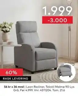 Skeidar Leon Recliner tilbud