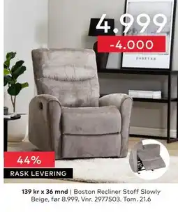 Skeidar Boston Recliner tilbud