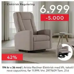 Skeidar Aristo Recliner Elektrisk tilbud