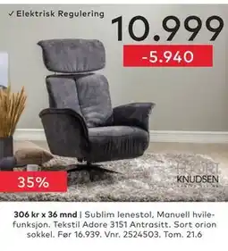 Skeidar Sublim lenestol tilbud