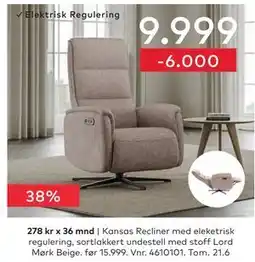 Skeidar Kansas Recliner tilbud