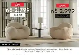 Skeidar Comfy stol stor tilbud