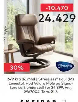 Skeidar Stressless Paul (M) Lenestol tilbud