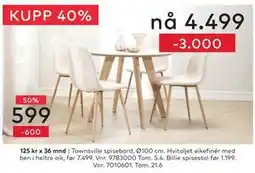 Skeidar Townsville spisebord, Ø100 cm tilbud