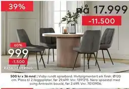 Skeidar Visby rundt spisebord tilbud
